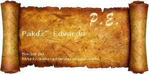 Pakó Edvarda névjegykártya